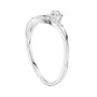 White gold diamond wave ring with round center stone and pave accents