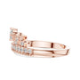Rose gold diamond tiara crown ring with round center and pavé crown band