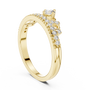 Yellow gold diamond tiara crown ring side profile with crown and pavé stones