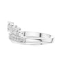 White gold diamond tiara crown ring with round center and pavé crown setting