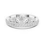 Diamond tiara halo ring with round center stone and pavé band