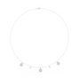 White gold round diamond drop charm necklace with five circular charms