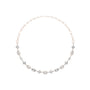 Rose gold diamond collar necklace with oval and baguette-cut stones