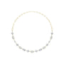 Yellow gold diamond collar necklace with oval and baguette-cut stones