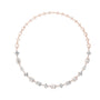 Rose gold diamond statement necklace, oval and baguette-cut links