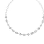 Oval diamond statement necklace with white-toned stones in bezel links