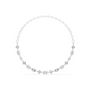 Oval diamond tennis-style statement necklace in white-toned metal with bezel-set stones