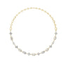 Oval diamond statement necklace in yellow-toned metal with mixed-cut bezel stones