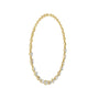 Oval diamond statement necklace in yellow-toned metal with bezel-set stones