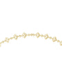 Diamond statement necklace close-up with square bezels in yellow-toned metal