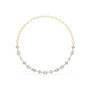 Oval diamond statement necklace in yellow-toned metal with bezel-set stones