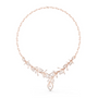 Rose gold diamond floral V-necklace with teardrop and round stones