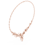 Rose gold floral diamond V-necklace with teardrop stones and central marquise drop
