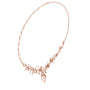 Rose gold floral diamond V-necklace with teardrop stones and central marquise drop