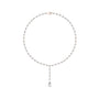 Pear diamond necklace with pear-cut stones and dangling teardrop pendant
