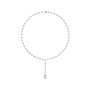 Pear diamond necklace in rose gold with pear-cut stones and dangling teardrop pendant