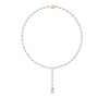 Pear diamond necklace in rose gold with pear-cut stones and teardrop pendant