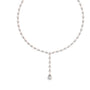 Pear diamond necklace in rose gold with pear-cut stones and teardrop pendant, close view