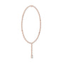 Pear diamond tennis necklace on stand, rose-gold tone settings