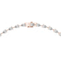 Pear diamond tennis necklace with bar clasp, rose-gold tone metal