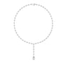 Pear diamond statement necklace with pear-cut stones and dangling pear drop, white gold