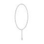 Pear diamond statement necklace with pear-cut stones and solitaire dangling pear drop, white gold