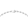 Pear diamond statement necklace with pear-cut stones and bar clasp, white gold