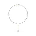 Pear diamond necklace with pear-cut stones and dangling teardrop pendant