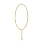 Pear diamond statement necklace with pear-cut stones and central dangling pear drop, yellow gold