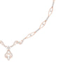 Rose gold diamond floral pendant on oval-link necklace