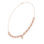 Rose gold necklace with circular link row and small teardrop drop pendant
