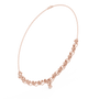 Rose gold necklace with circular link row and small teardrop drop pendant