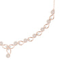 Rose gold diamond necklace with round stones in linked floral-style settings