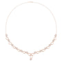 Rose gold diamond necklace with round stones in linked circular motifs