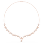 Rose gold diamond necklace with round stones in linked circular motifs