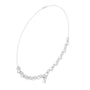 White gold diamond necklace with round stones and open loop link details