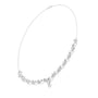 Diamond bloom necklace with round diamonds in white gold link settings and round center drop.