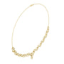 Diamond bloom necklace with round diamonds in yellow gold link settings and a round center drop.