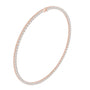 Round diamond tennis necklace with white stones on rose-gold tone chain
