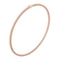 Round diamond tennis necklace with rose-gold tone setting and white stones