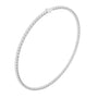 Round diamond tennis necklace in white metal, continuous round diamond row
