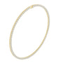 Yellow gold tennis necklace with round-cut diamonds, full loop view
