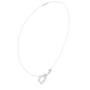 White gold diamond heart necklace with heart-shaped love-knot pendant on chain