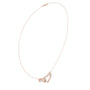 Rose gold diamond heart love knot necklace on chain with heart drop charm