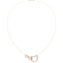 Rose gold diamond heart necklace with open heart love-knot pendant on chain