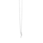 White gold LOVE necklace pendant with round center stone and starburst charm