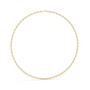 Yellow-toned round-cut diamond tennis necklace with small closely set round stones.