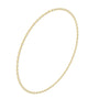 Yellow gold round-cut diamond necklace with round stones along slender chain.