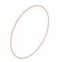 Rose gold round-cut diamond necklace with round stones along slender chain.