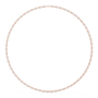 Round diamond tennis necklace, full strand view.
